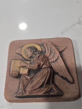 Ellison Brown Angel Wall Plaque with Gold Halo and Book